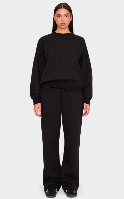 Чорні широкі штани на шнурках Чорні широкі штани на шнурках