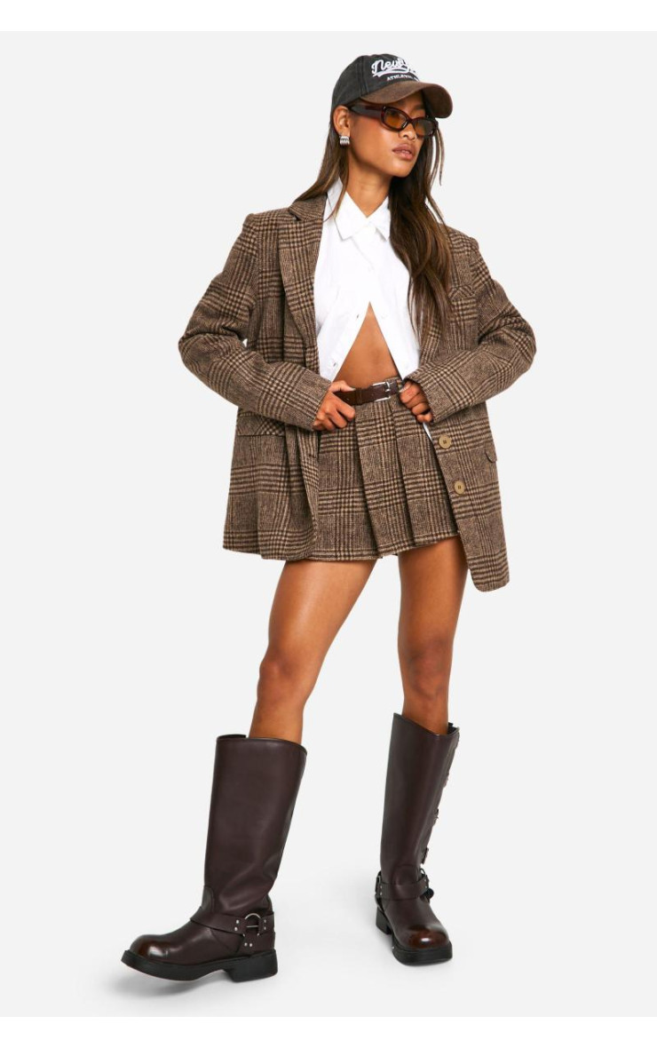 Міні-спідниця преміум-класу з шерстяним поясом і поясом