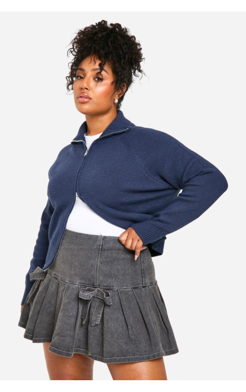 Мікро-міні-спідниця з плісировкою та бантом