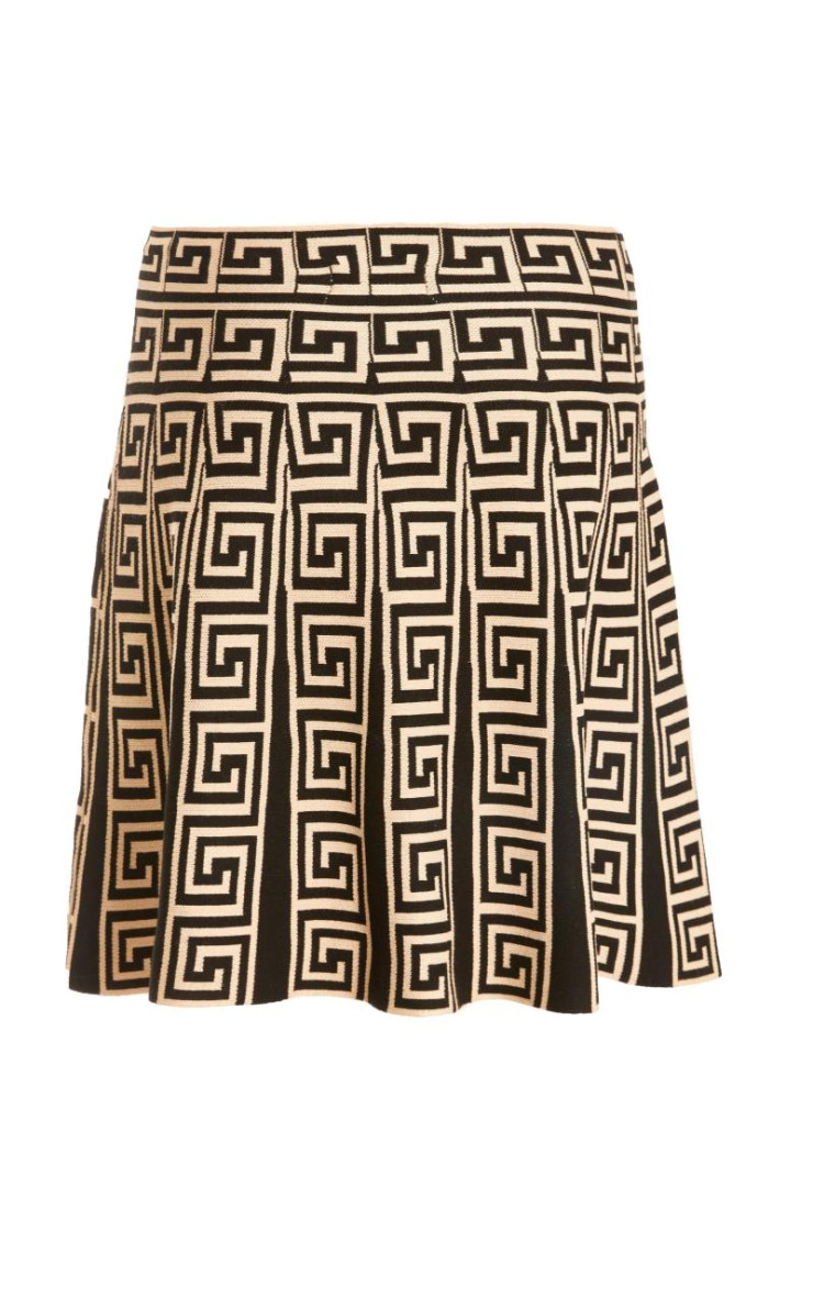 Чорна в'язана геометрична міні -спідниця