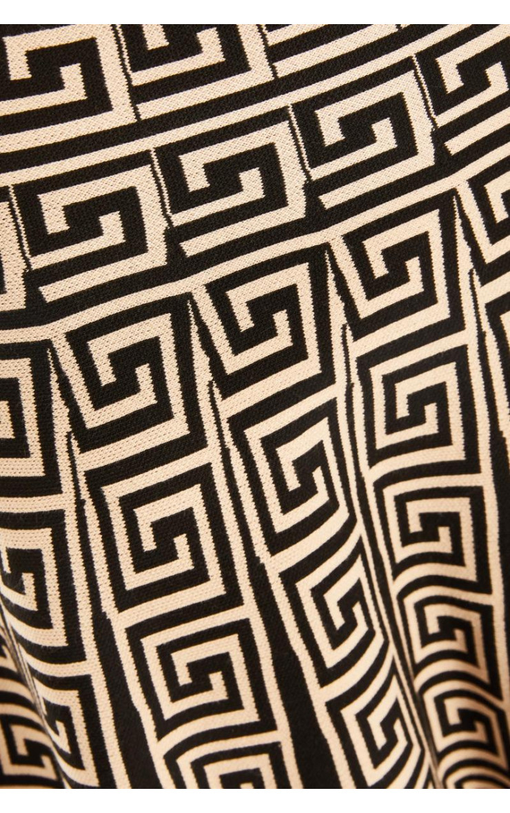 Чорна в'язана геометрична міні -спідниця