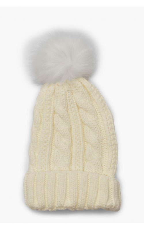 В'язана шапочка зі штучного помпа