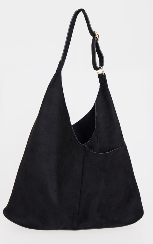 Чорна сумка-сумка зі штучної замші