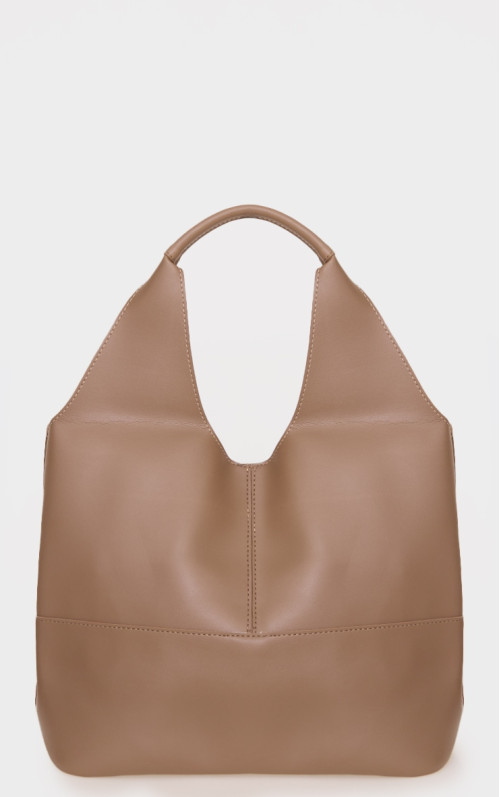 Бежева абстрактна вигнута сумка