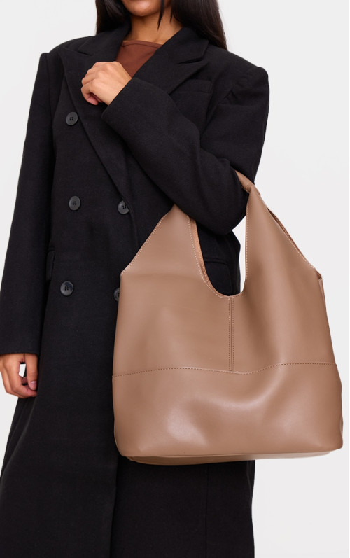 Бежева абстрактна вигнута сумка