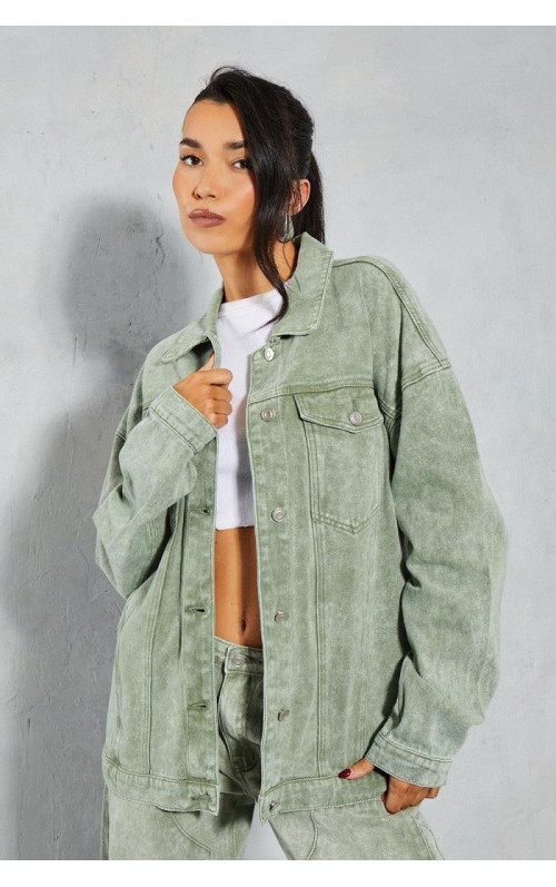 Джинсова кислота миття негабаритна куртка