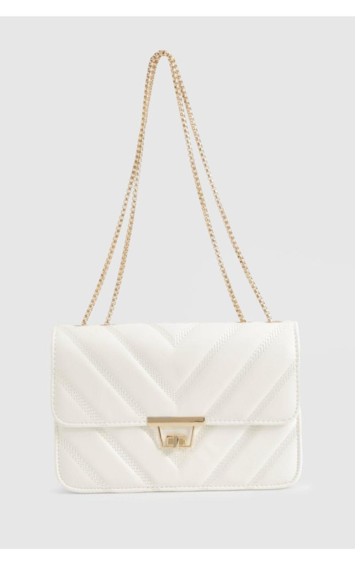 Стьобана сумка на ланцюжку через плече зі штучної шкіри