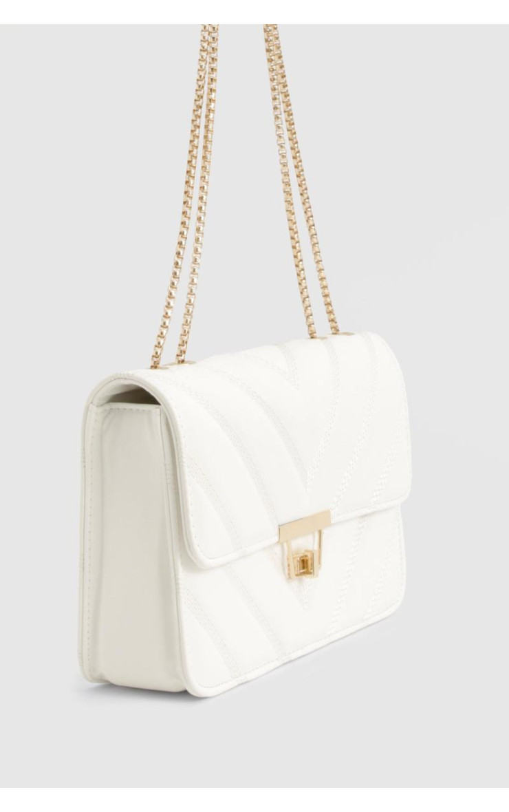 Стьобана сумка на ланцюжку через плече зі штучної шкіри