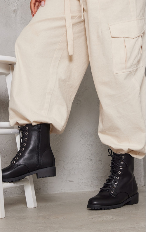 Чорні базові байкерські черевики з поліуретану