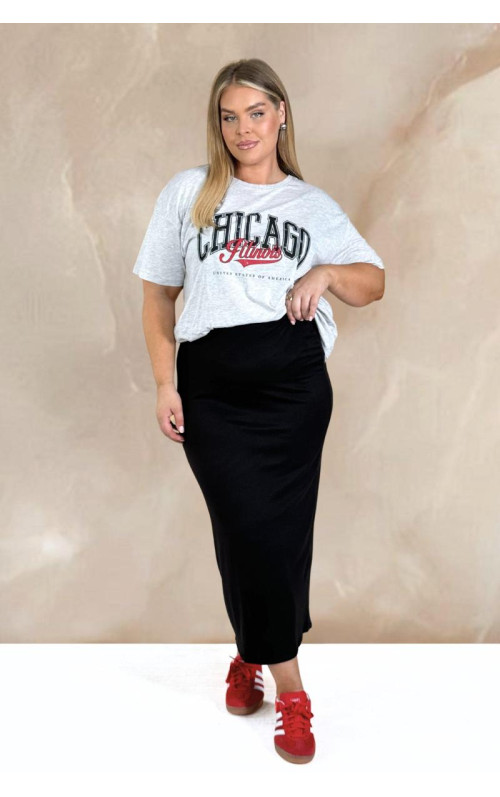 Крива трикотажна шарі Мідаксі спідниця