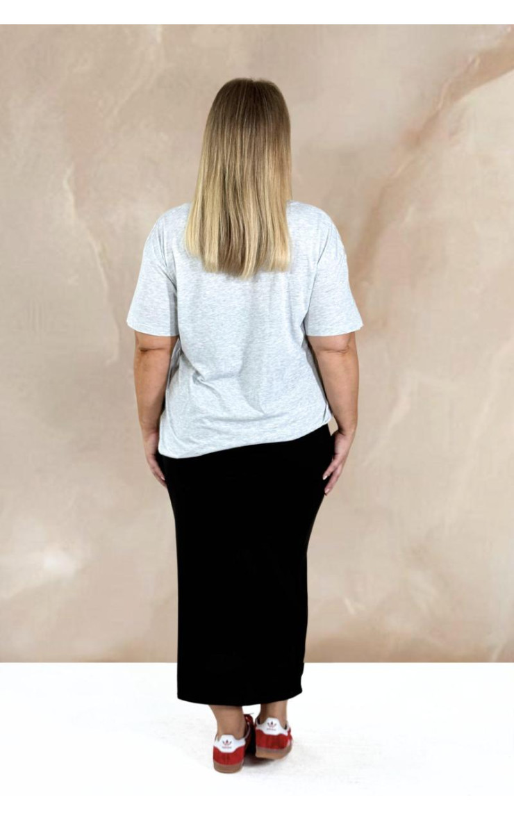 Крива трикотажна шарі Мідаксі спідниця