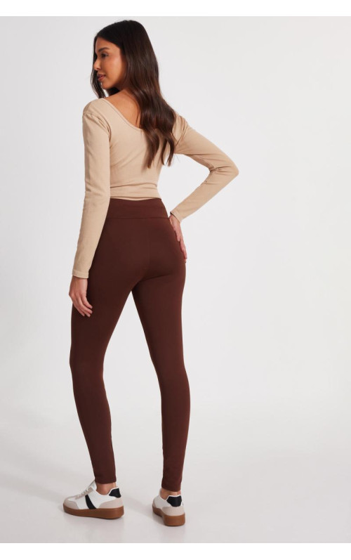 Коричневі легінси талії кросовера