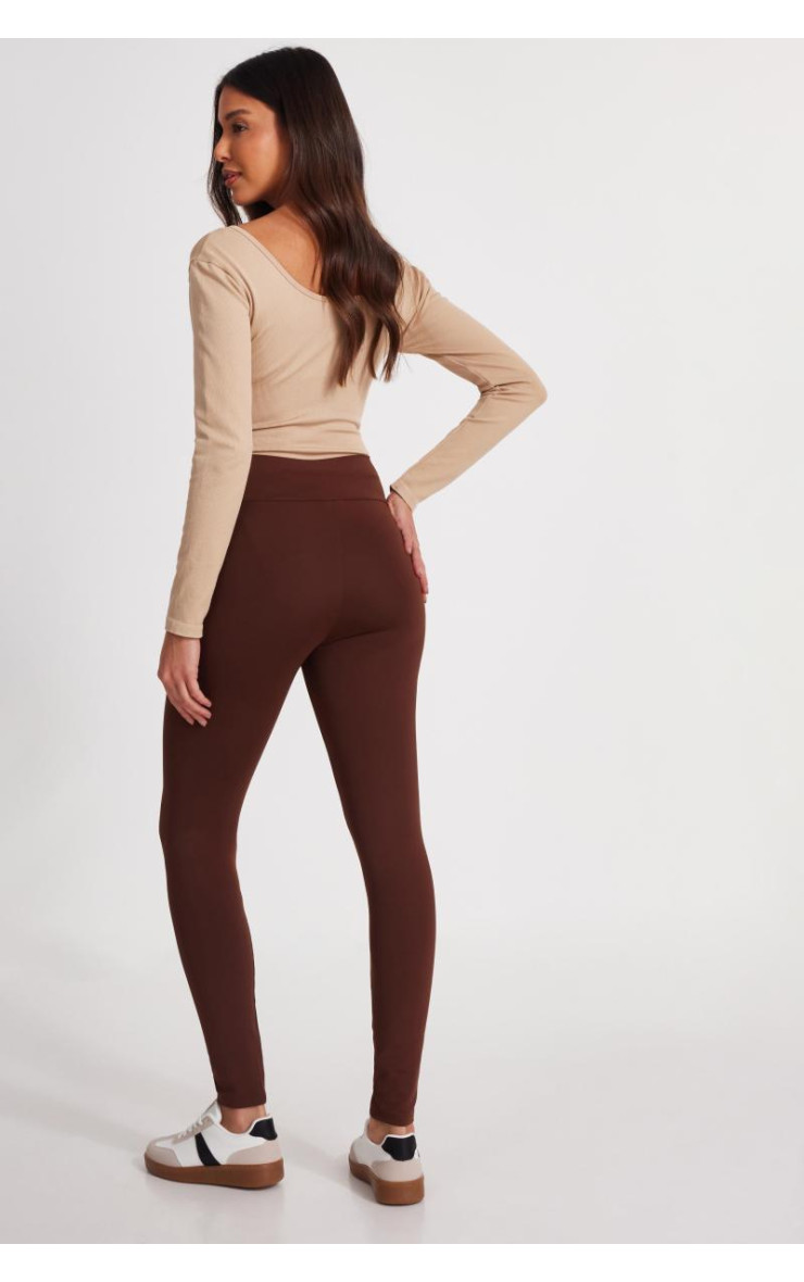 Коричневі легінси талії кросовера