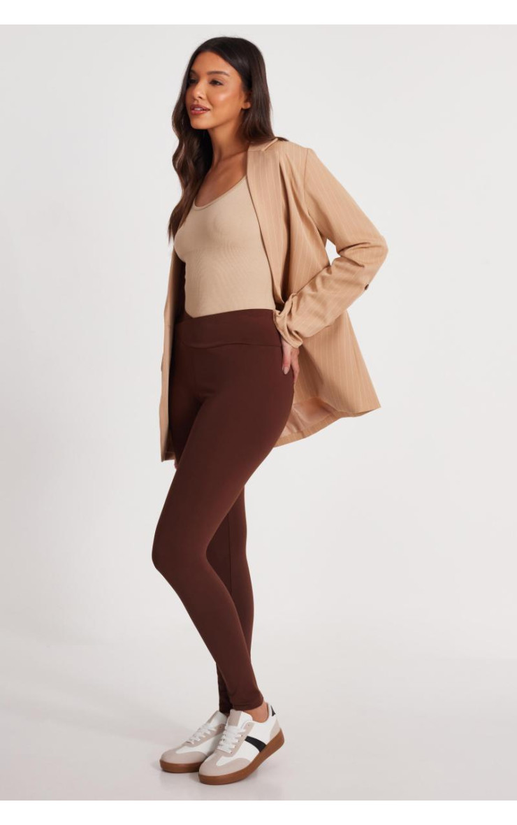 Коричневі легінси талії кросовера