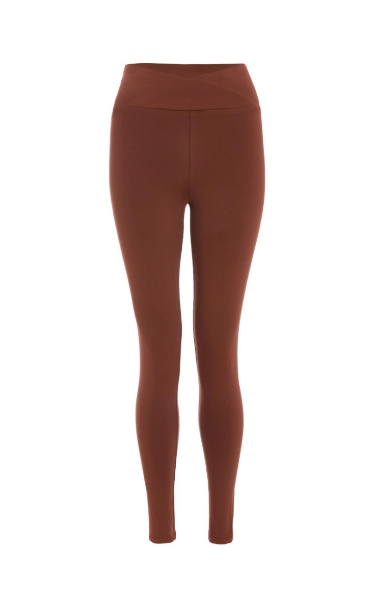 Коричневі легінси талії кросовера