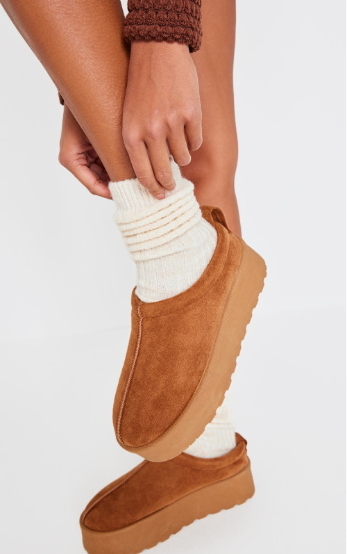 Черевики каштанового кольору з круглим носком із штучної замші