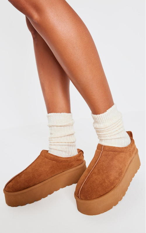 Черевики каштанового кольору з круглим носком із штучної замші