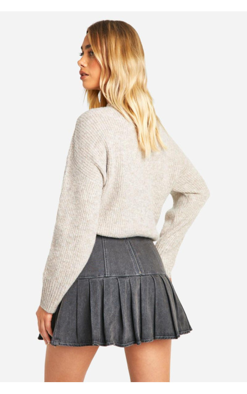 Детально -деталь плісирована мікро міні -спідниця