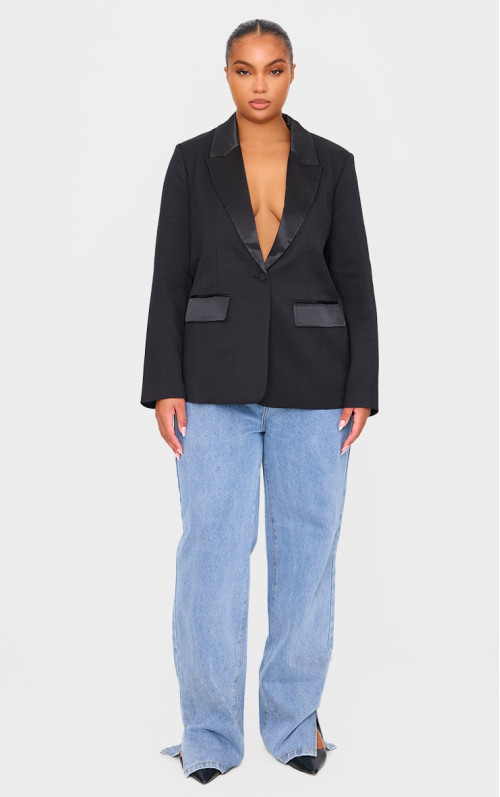 Плюс чорний смокінг великого розміру Плюс чорний смокінг великого розміру