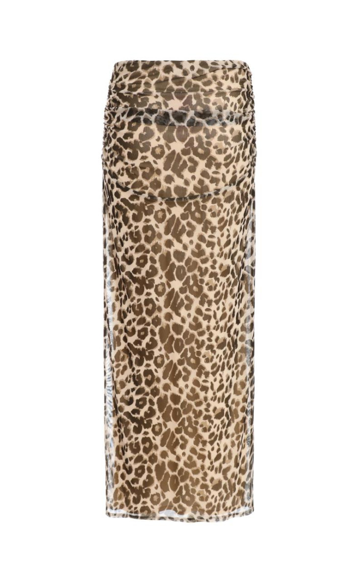 Леопардова сітка максі спідниця