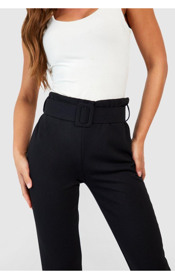 Штани-сигарети з високою талією та пряжками