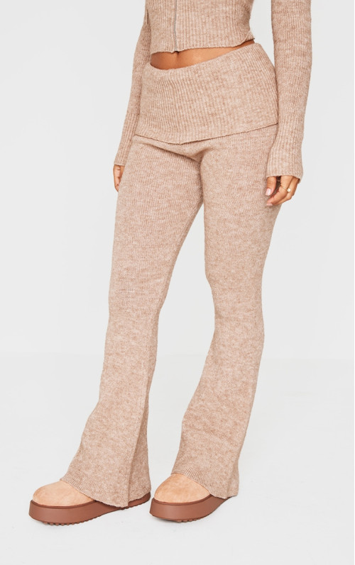 Трикотажні розкльошені штани Petite Taupe