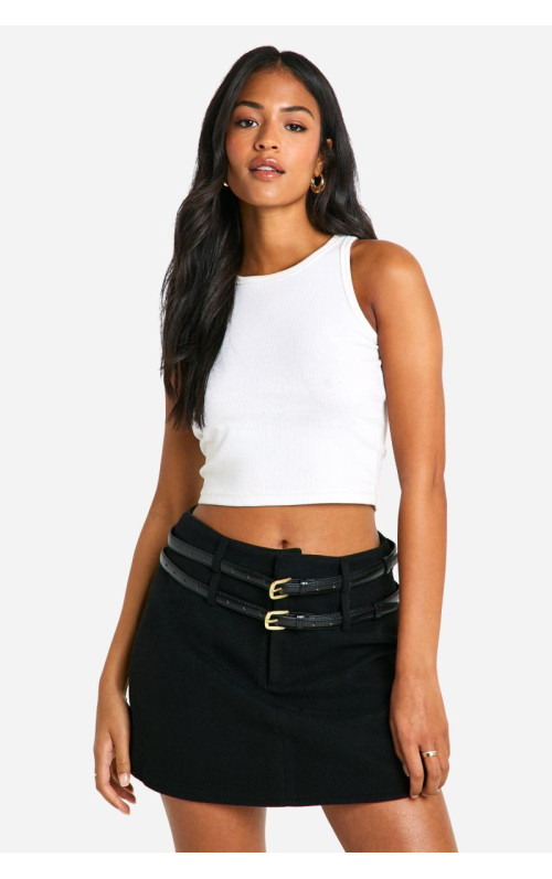 Мікро-міні-спідниця в клітинку з вовняним виглядом