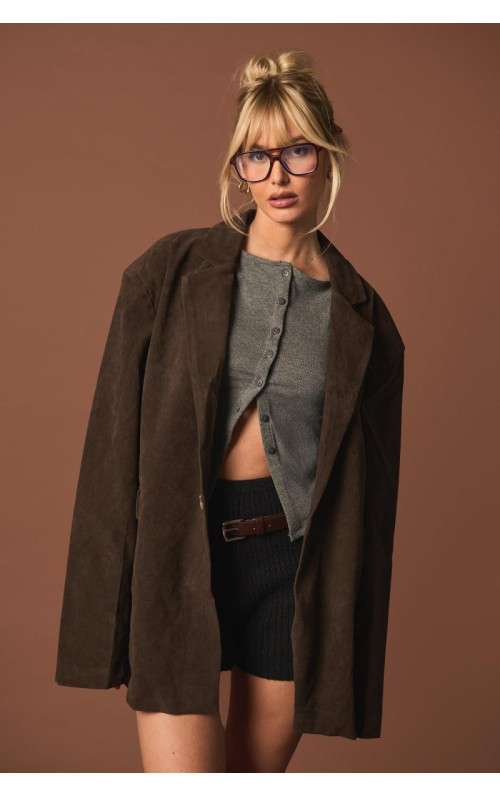 Величезний піджак із замші у вінтажному стилі