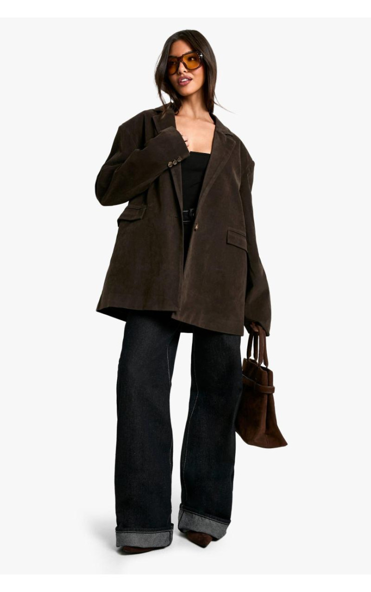 Величезний піджак із замші у вінтажному стилі
