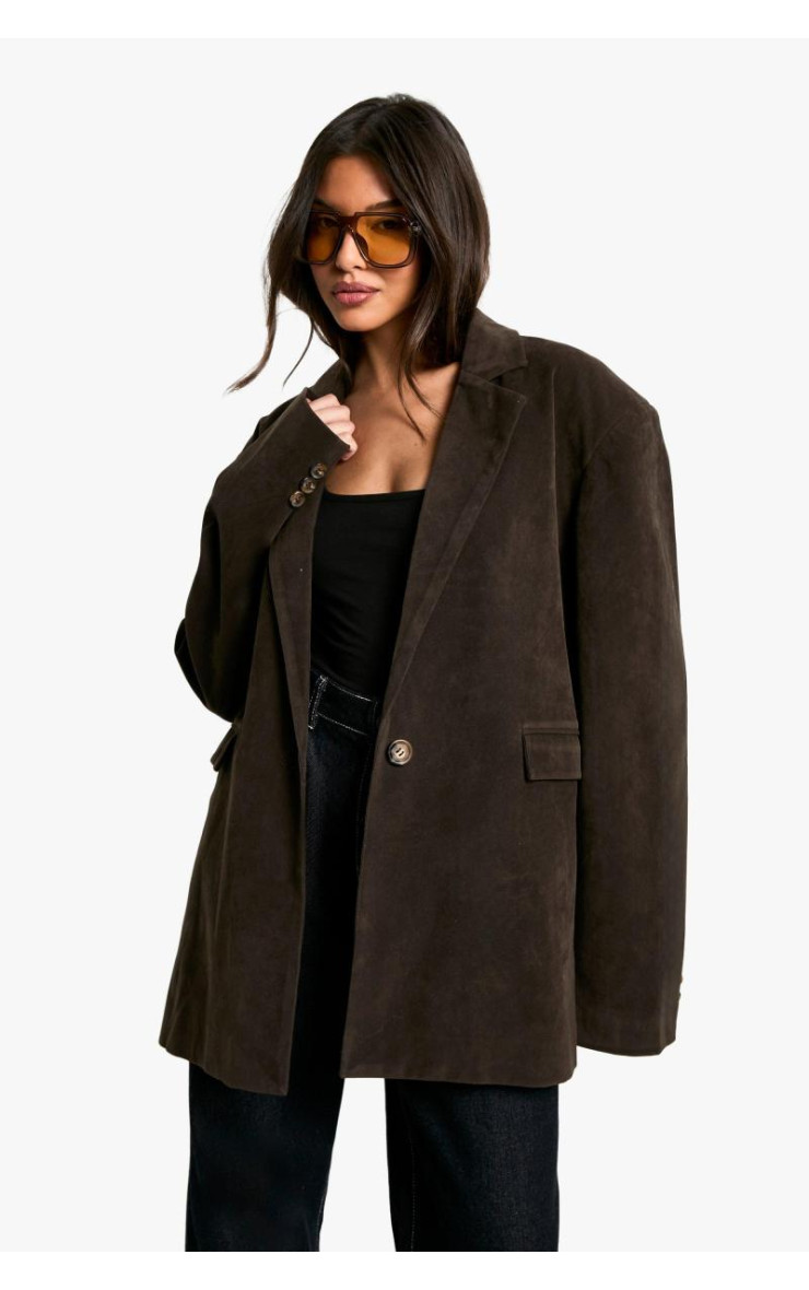 Величезний піджак із замші у вінтажному стилі