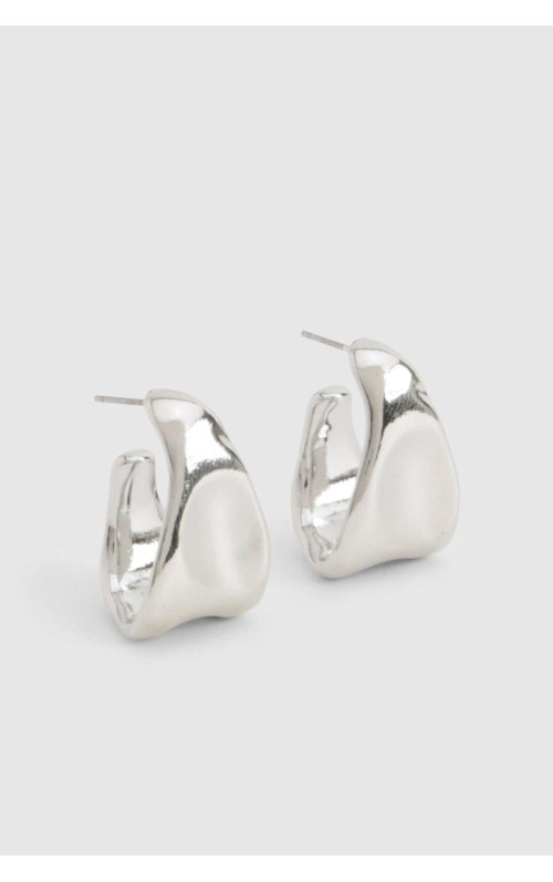 Срібні абстрактні міні-сережки-кільця