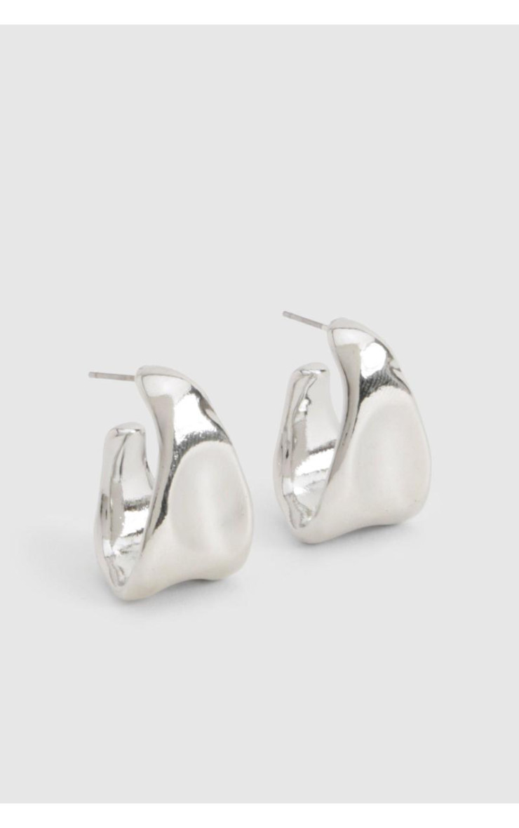 Срібні абстрактні міні-сережки-кільця