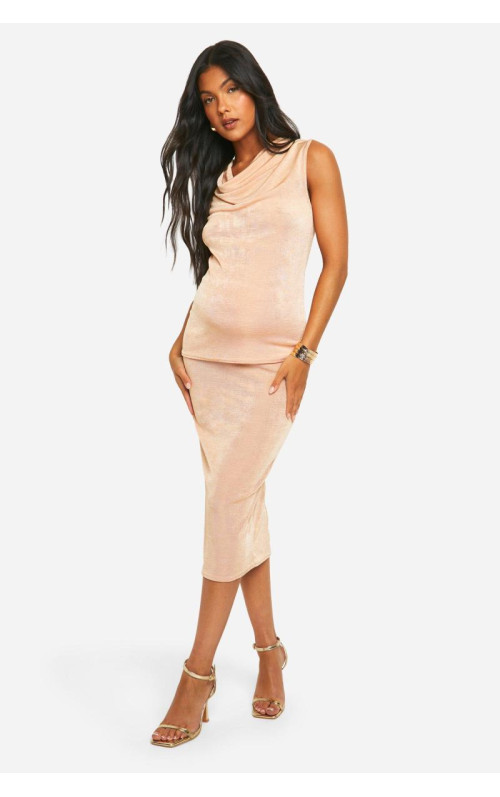 Облягаюча спідниця міді з ацетату для вагітних