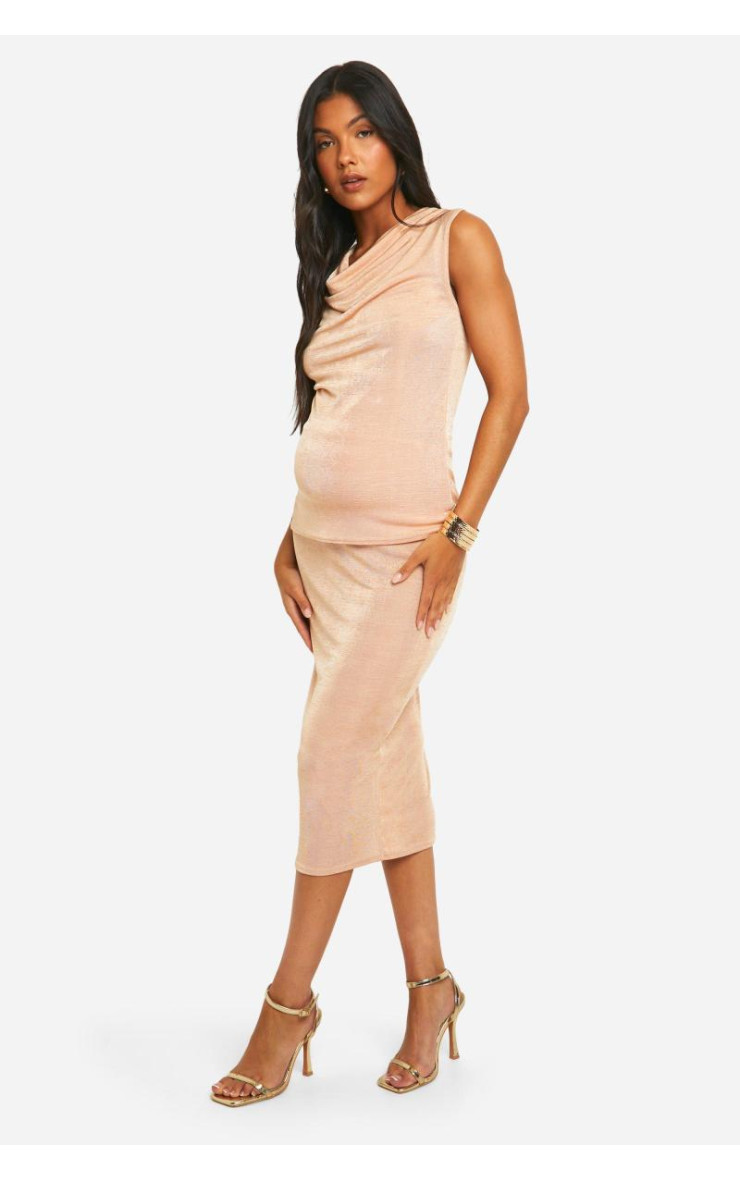 Облягаюча спідниця міді з ацетату для вагітних