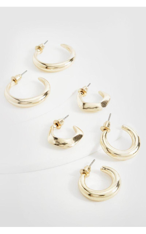 Масивні золоті сережки в комплекті