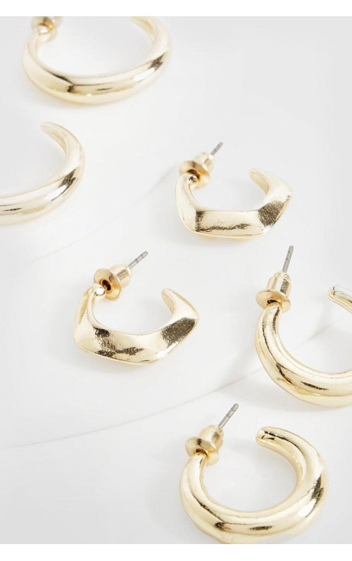 Масивні золоті сережки в комплекті