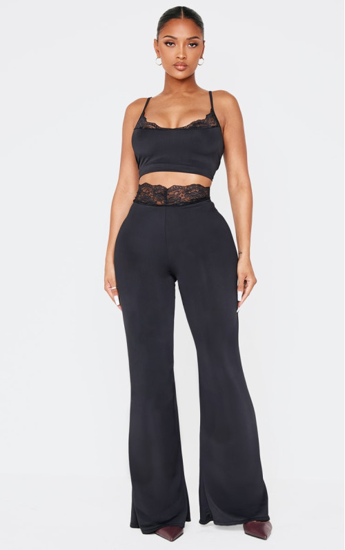 Розкльошені штани Shape Black Sculpt з мереживною обробкою Розкльошені штани Shape Black Sculpt з мереживною обробкою