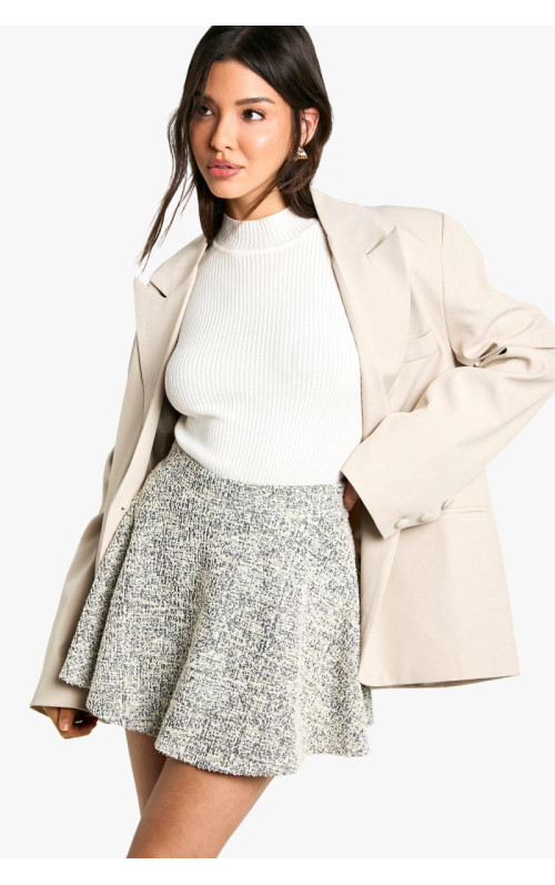 Міні-спідниця-скейтер із букле