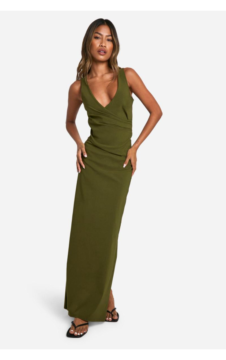 Ruched Drape Bide Asym Taistcelat & колона максі спідниця