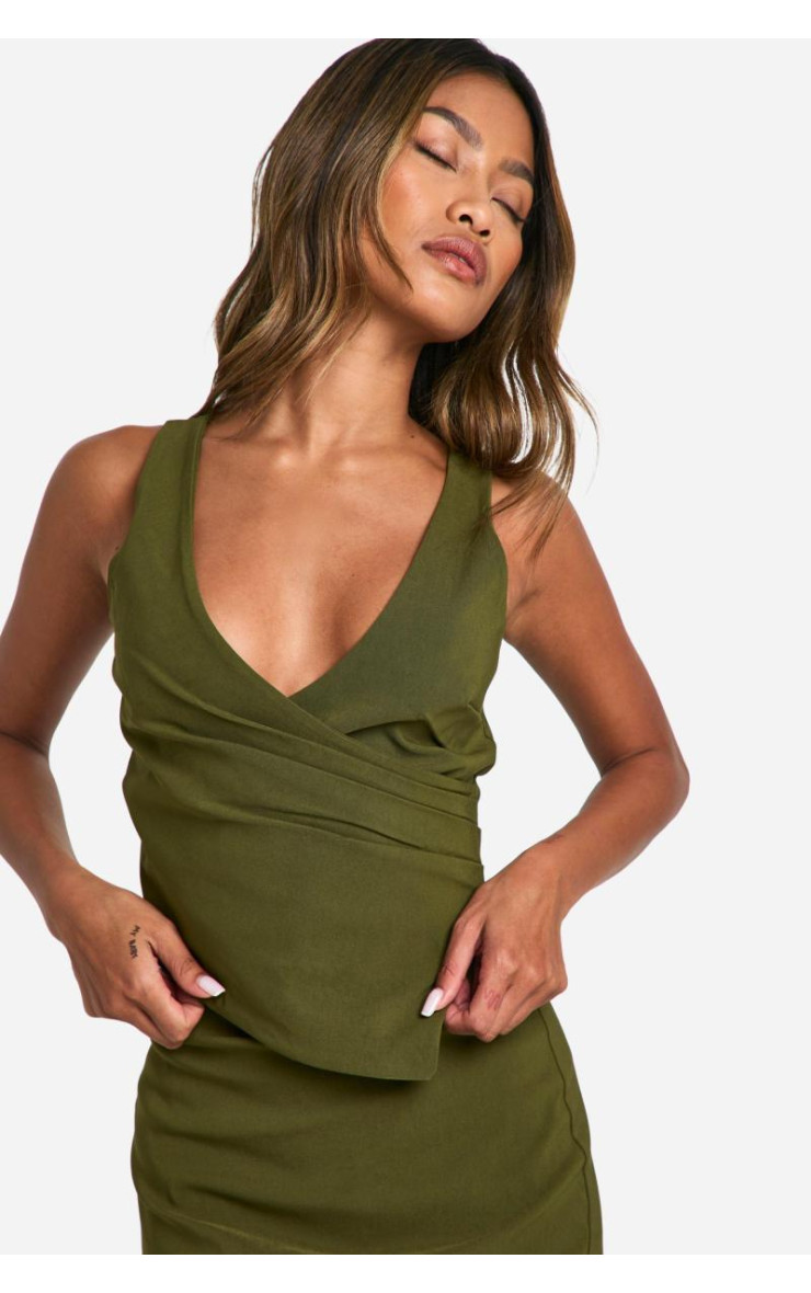 Ruched Drape Bide Asym Taistcelat & колона максі спідниця