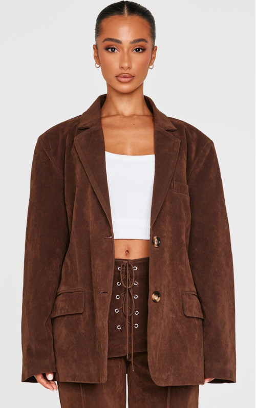 Довга куртка зі штучної замші Petite Chocolate