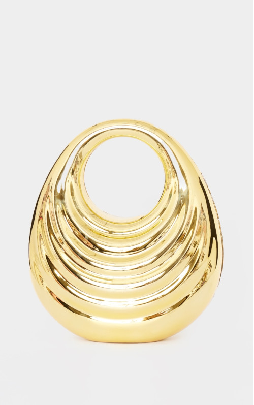 Кругла сумочка Gold Metallic Hard Ridge