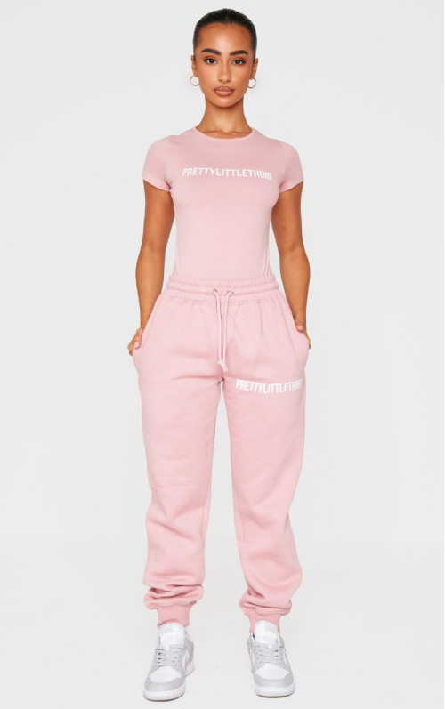 Світло-рожеві джоггери з високою талією PRETTYLITTLETHING Petite