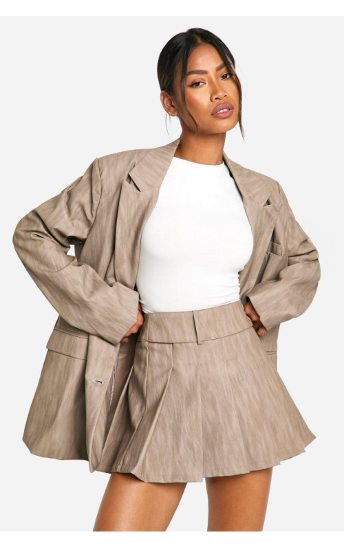 Випрана плісирована міні-спідниця