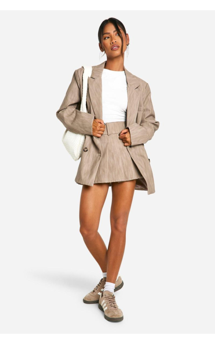 Випрана плісирована міні-спідниця